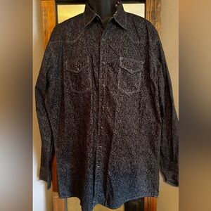 Wrangler 20X Black Paisley XLT Long Sleeve Button Down Shirt